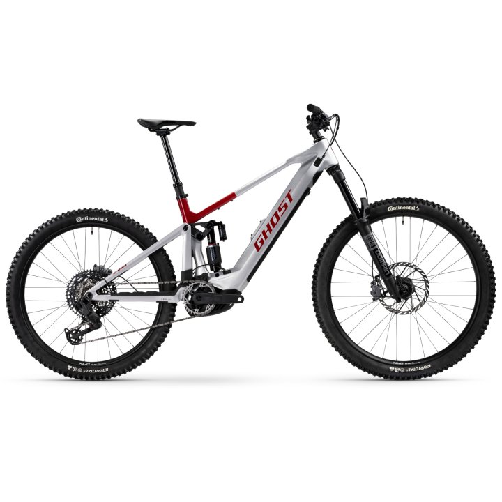 Ghost E-RIOT CF ADVANCED - Mullet Carbon E-MTB - 2026 - rebel red / misty grey glossy