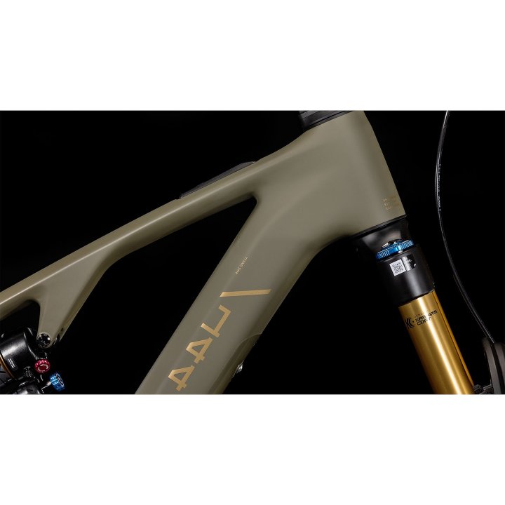 CUBE AMS HYBRID ONE44 C:68X SUPER TM 400X - 29" Carbon E-Mountainbike - 2025 - dustyolive / gold – Bild 6